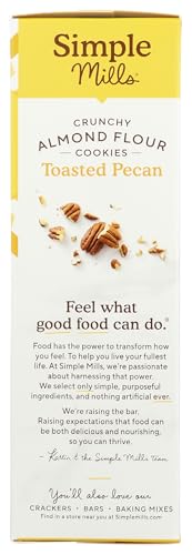 Simple Mills Almond Flour Crunchy Cookies, Toasted Pecan - Gluten Free, Vegan, Healthy Snacks, Made with Organic Coconut Oil, 5.5 Ounce (Pack of 1)