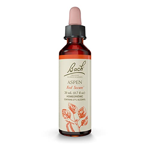 Bach Original Flower Remedies, Aspen - Feel Secure - Natural Homeopathic Flower Essence for Emotional Balance - Vegan, Gluten Free, Sugar Free - 20mL Dropper