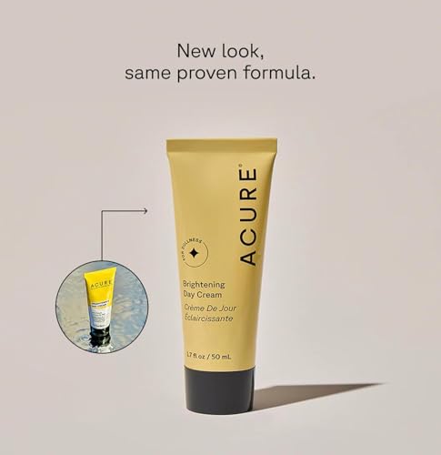 Acure Brightening Day Cream - Cica Cream, Anti Aging Moisturizer to Brighten for Women & Men, Facial Lotion, Skincare with Argan Oil to Replenish, Tone Dry Skin & Hydrate, Cruelty Free - 1.7 fl oz