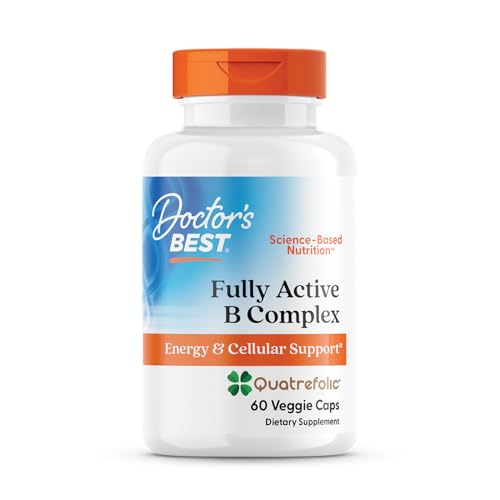 Doctors Best Fully Active B Complex, Energy & Cellular Support, Non-GMO, Gluten Free, Soy Free, Vegan 60 Veggie Caps
