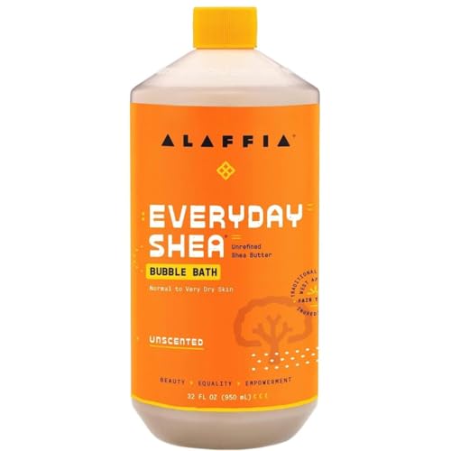 Alaffia Bubble Bath for Women, Unscented – Everyday Shea Butter Formula with Wild Yam, 32 Fl Oz