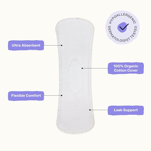 Honey Pot 100% Organic Cotton Cover Calming Herbal Infusion Long Liners, 30 Count