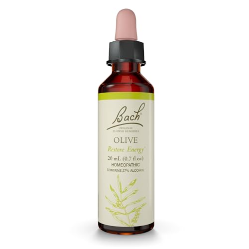 Bach Original Flower Remedies, Olive - Restore Energy - Natural Homeopathic Flower Essence for Emotional Balance - Vegan, Gluten Free, Sugar Free - 20mL Dropper