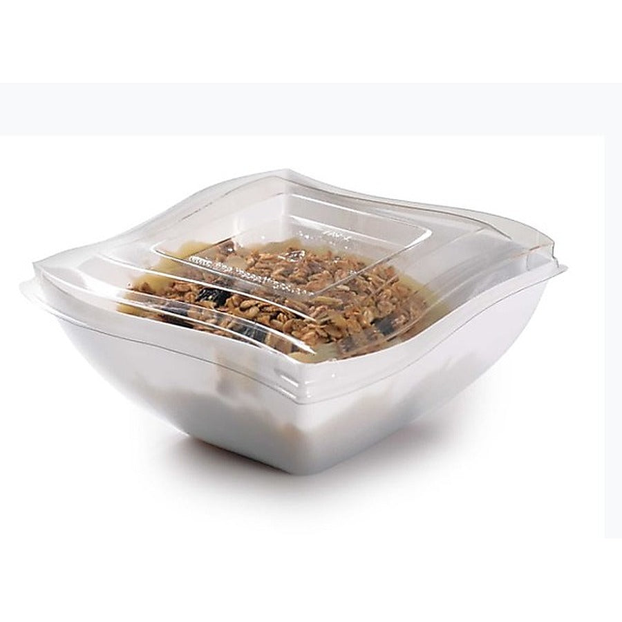 100-PACK OF LID PLAS F/16 OZ BOWL FLAT CLR