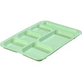 24-PACK OF TRAY PLASTIC 6 COMPARTMENT GRN