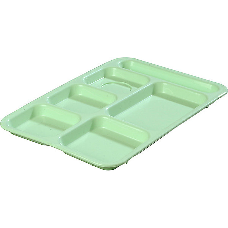 24-PACK OF TRAY PLASTIC 6 COMPARTMENT GRN