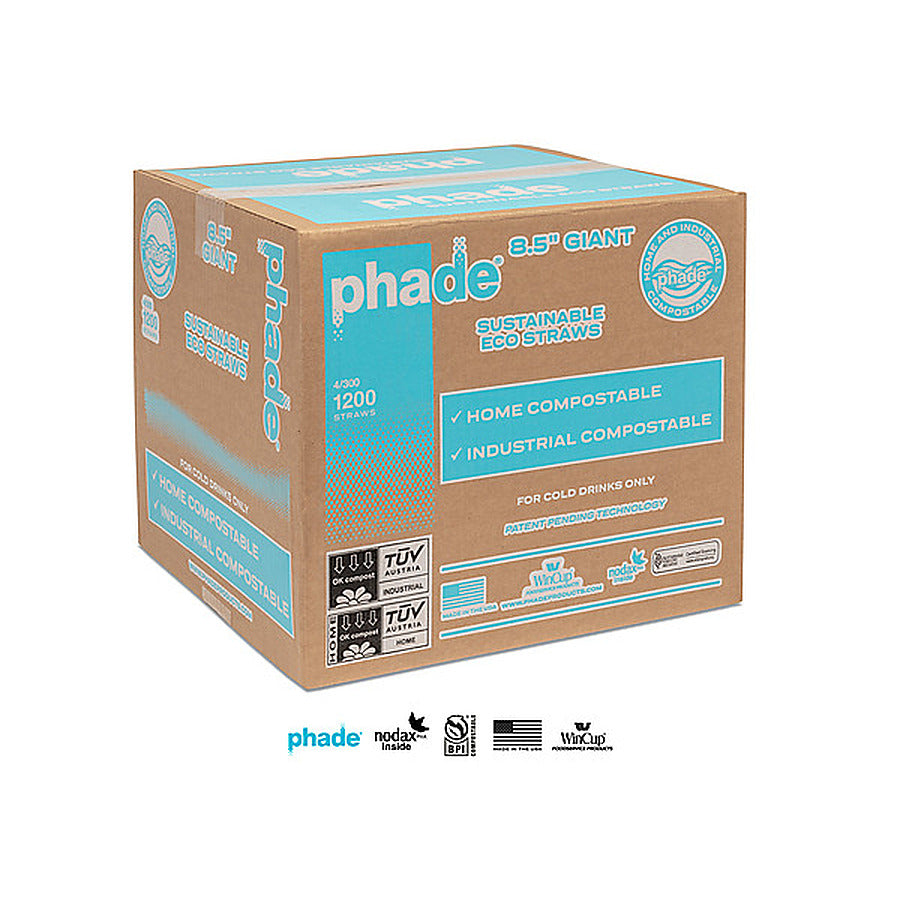 4-PACK OF STRAW PLAS GIANT WRAPED 8.5 IN