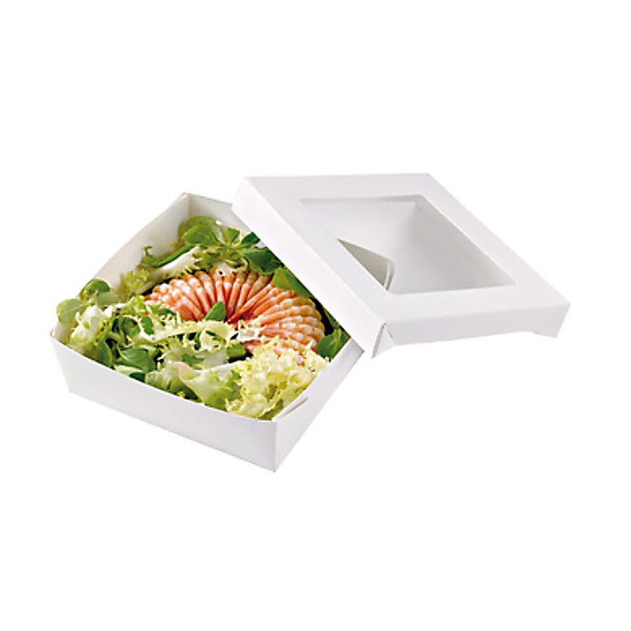 250-PACK OF BOX WHITE W/LID WINDOW 22 OZ