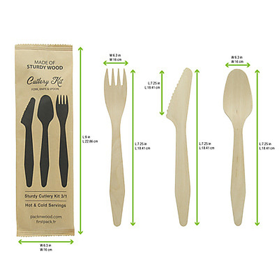 1-PACK OF CUTLERY KIT WOOD