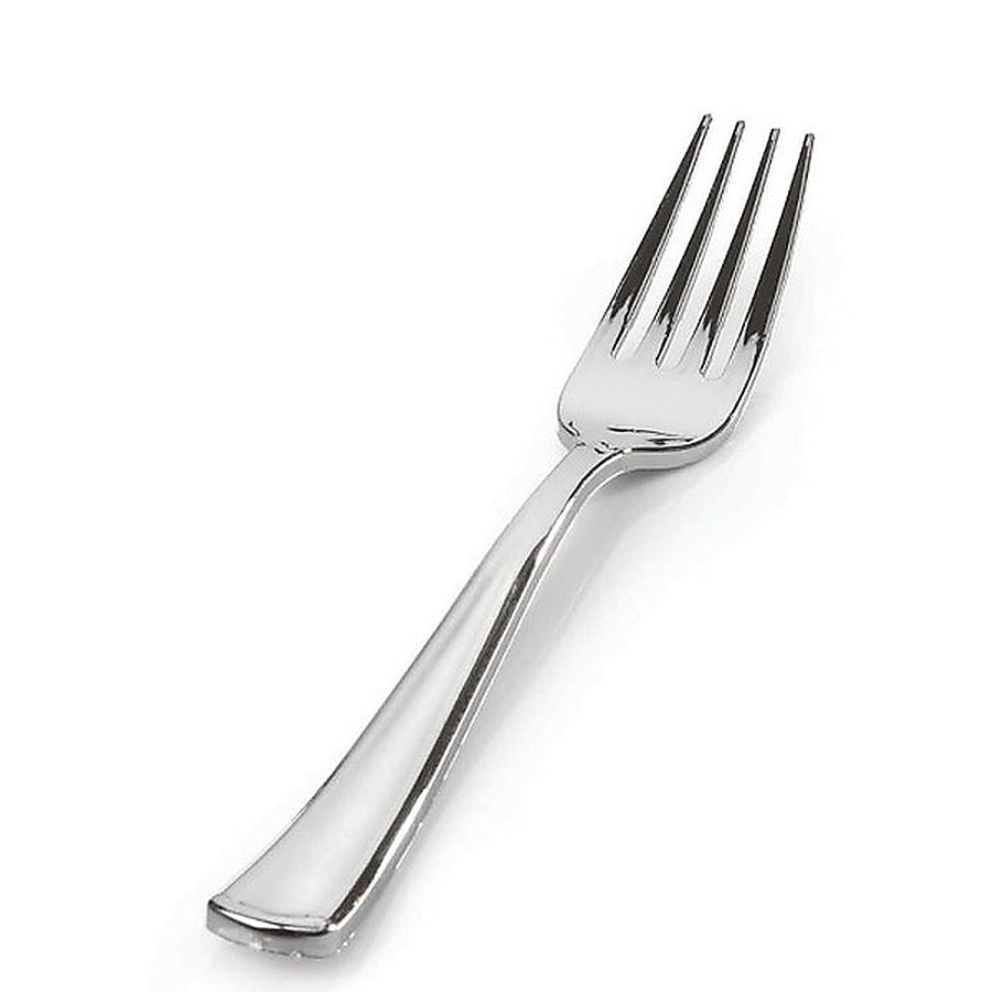 600-PACK OF CUTLERY PLASTIC FRK BULK SILV