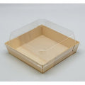 1-PACK OF TRAY WOOD 5.6X5.6 W/CLR COVER