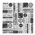1000-PACK OF LINER BASKET B/W TYPOGRAPHY