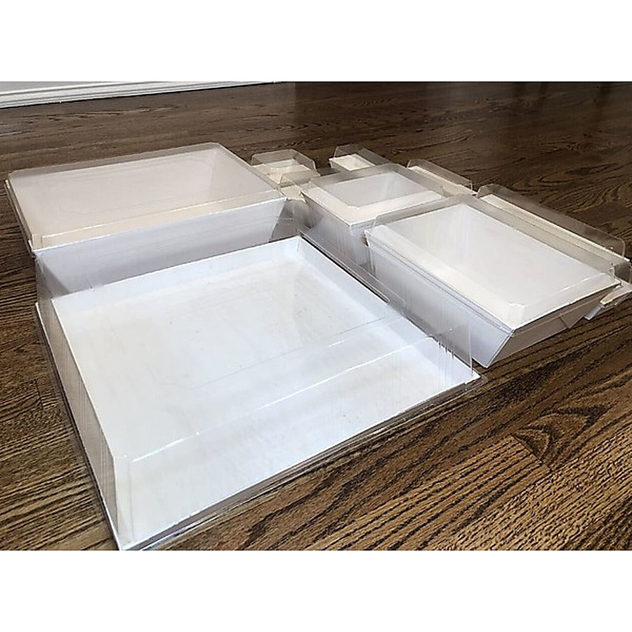 1-PACK OF TRAY WOOD 8X11X3.5 W/CLR COVER