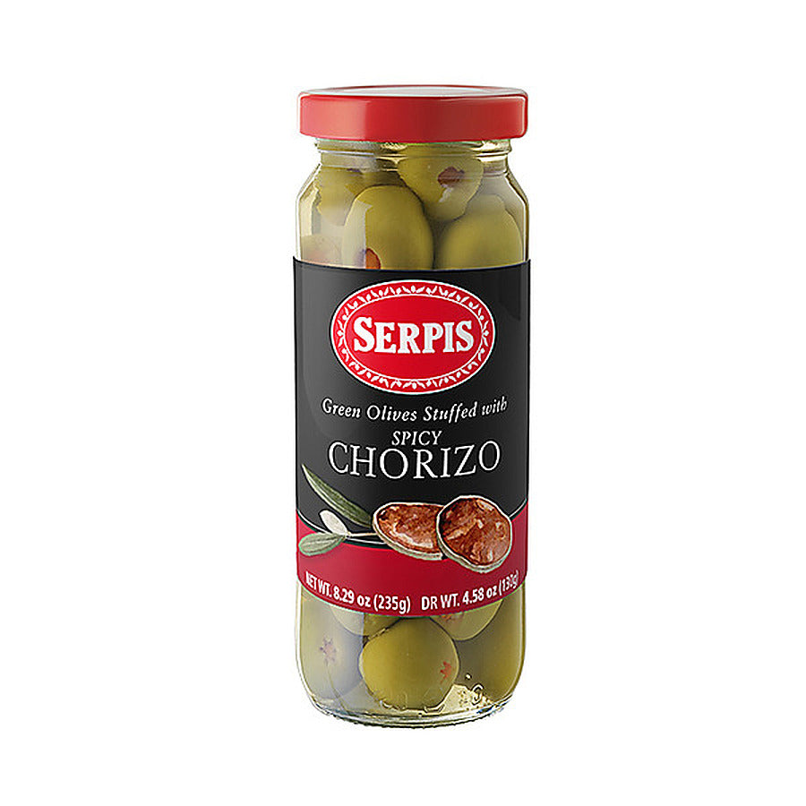 8-PACK OF OLIVE GREEN STUFFED W/CHORIZO