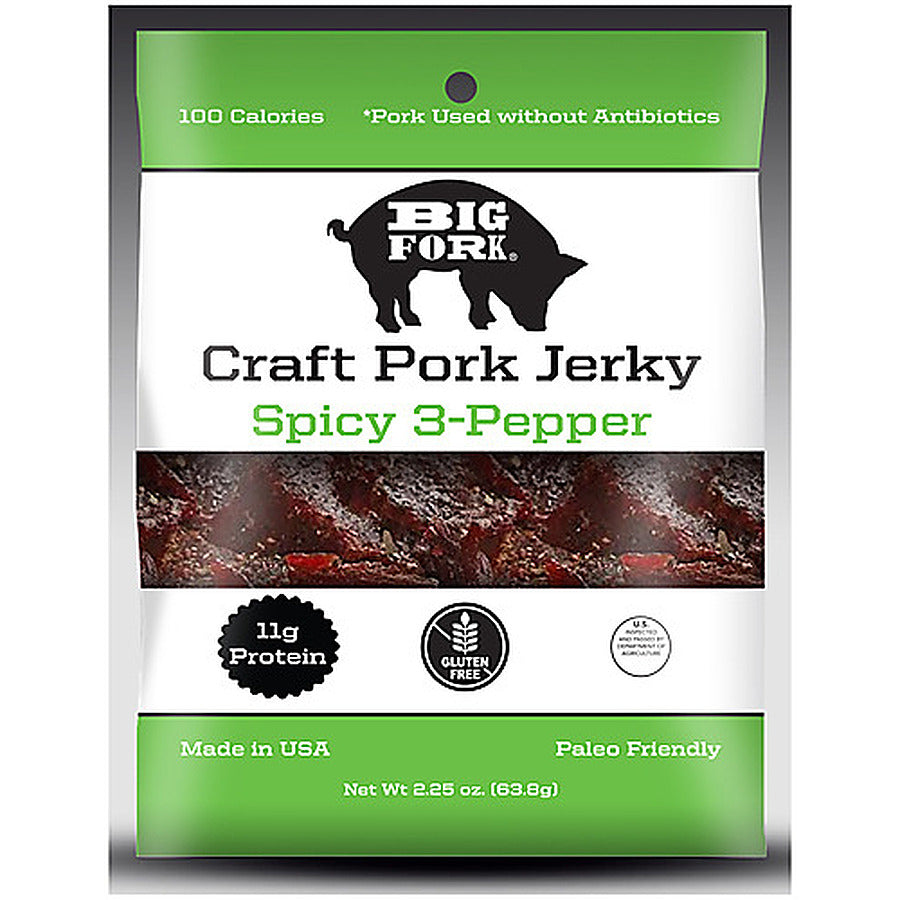 8-PACK OF PORK JERKY SPICY 3-PEPPER