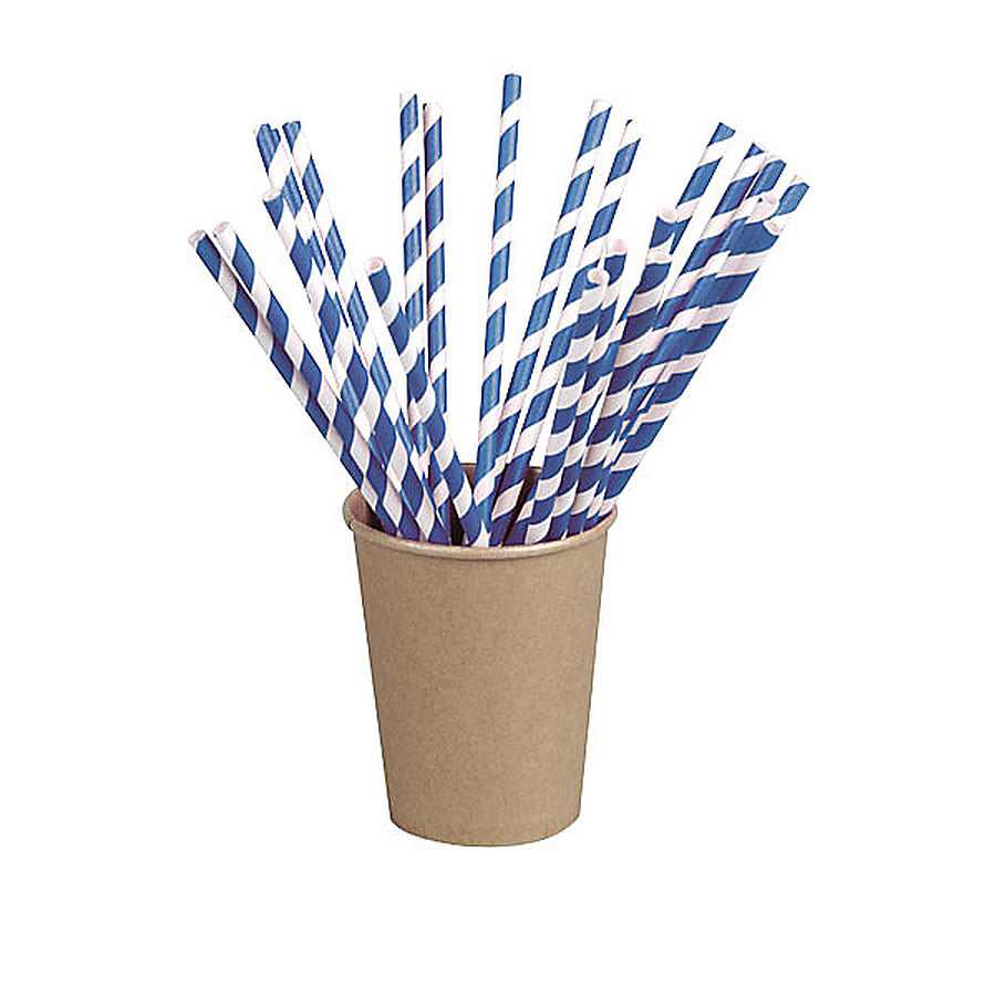 3000-PACK OF Straw Paper Blue Strap Wrapped