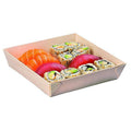 100-PACK OF TRAY SQUARE WOODEN 28 OZ