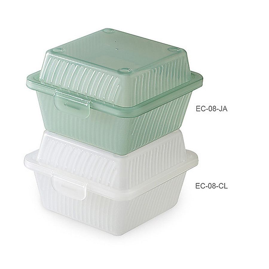 2-PACK OF Container Food Plastic Green 4.75 Inch X 4.75 Inch