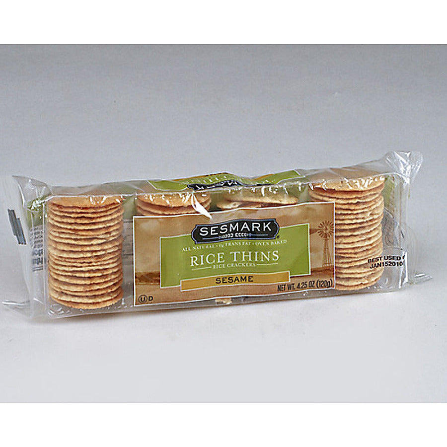 12-PACK OF CRACKER RICE THINS SESAME