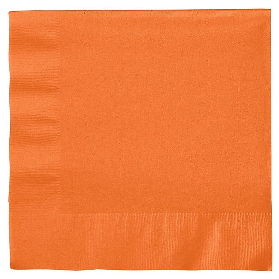 12-PACK OF Napkin Bev 2-ply Sun Orange Square 10"
