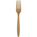 12-PACK OF FORK PLASTIC GLTTRNG GLD 7"