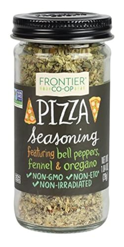 Frontier Co-op Pizza Seasoning, 1.04-Ounce Jar, Featuring Bell Pepper, Fennel Seed & Oregano, Great on Pasta and Salads