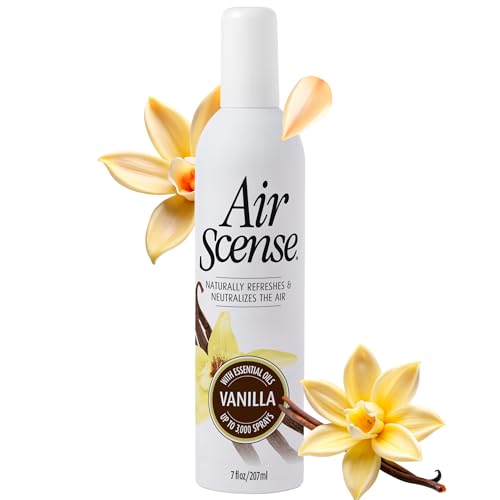 Air Scense Essential Oil Air Freshener - Vanilla Scent - Non-Aerosol - 7 fl oz | Refreshing, Long-Lasting Scent | Eco-Friendly | Exceptional Value Single Can