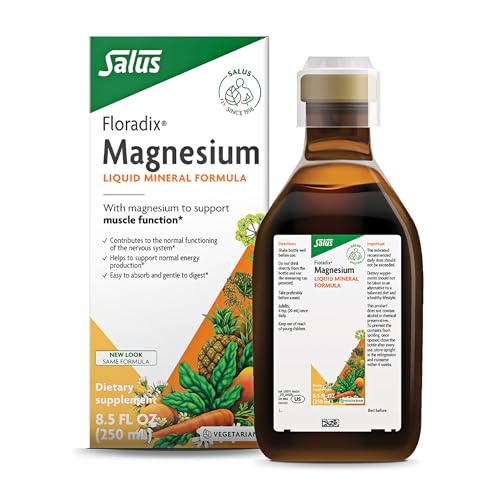 Floradix Magnesium - Liquid Herbal & Mineral Supplement Supports Healthy Nervous System & Normal Muscle Function - Gentle Liquid Formula - Vegetarian, Gluten-Free & Non-GMO - 8.5 fl oz