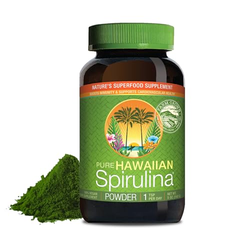 Nutrex Hawaii Pure Hawaiian Spirulina Powder - Vegan Superfood, Farm Grown in Kona, Non-GMO, Immune Support & Cellular Energy, 5 Oz