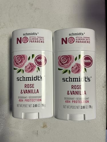 2 Pack - Rose + Vanilla Natural Deodorant Stick (2.65 oz.) Aluminum-Free