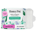 The Honey Pot Company - Herbal Sanitary Pads for Women - Regular Flow w/Wings - Infused w/Essential Oils for Cooling Effect & Organic Cotton Cover - Feminine Care - 20 ct