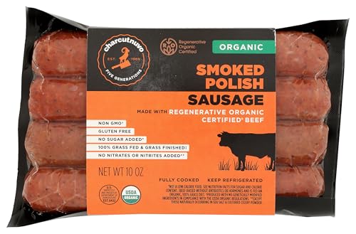 'Charcutnuvo ROC Beef Polish Sausage, 10 OZ' for ASIN 'B08BC95L79' in the Amazon catalog.