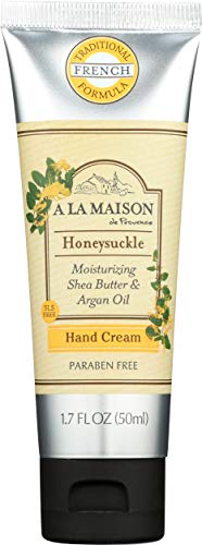 A LA MAISON Moisturizing Cream, Honeysuckle - Uses: Hand, Argan Oil, Pure Shea Butter, Essential Oils, Plant Based, Cruelty-Free, SLS and Paraben Free (1.7 Oz, 1 Pack)