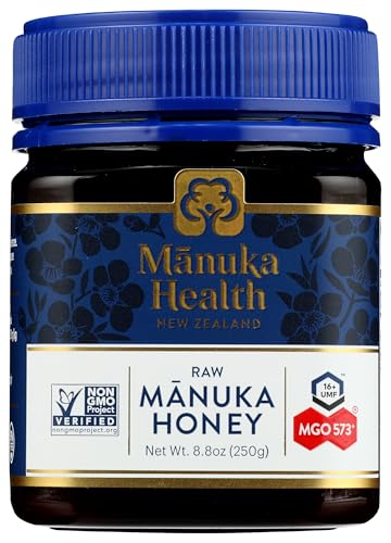 Manuka Health UMF 16+/MGO 573+ Manuka Honey (250g/8.8oz), Superfood, Authentic Raw Honey from New Zealand