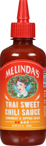Melinda’s Thai Sweet Chili - Sweet and Mild Asian Chili Sauce Made with Whole Fresh Ingredients - Gourmet Hot & Dipping Sauce - Keto Friendly - 12oz, 1 Pack