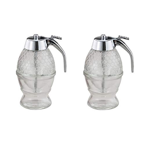 Mrs. Anderson's Clear Glass Honey and Syrup Honeycomb Dispenser, Set of 2