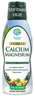 Tropical Oasis Liquid Calcium & Magnesium - Natural formula w/ support for strong bones - Liquid vitamins w/ calcium, - 16oz, 32 Serv.