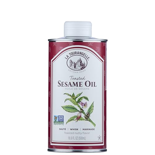 La Tourangelle, Toasted Sesame Oil, Great for Cooking, Add to Noodles, Stir-Fry, Vegetables, Vinaigrettes, and Marinades, 16.9 Fl Oz