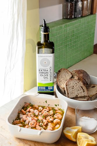 Cobram Estate Robust 100% California Extra Virgin Olive Oil, First Cold Pressed, Non-GMO, Keto Friendly, High in Antioxidants, Bold & Spicy, 375ml Bottle