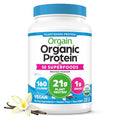 Orgain Organic Vegan Protein + 50 Superfoods Powder, Vanilla Bean - 21g Plant Based Protein, 8g Prebiotic Fiber, No Lactose Ingredients, Gluten Free, No Added Sugar, Non-GMO, 2.02 lb