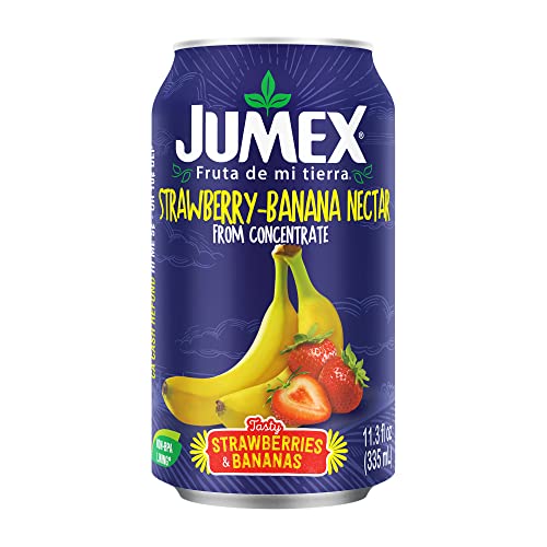 Jumex Strawberry Banana Nectar Juice - Made with Fresh Fruit Puree - Tropical Fruit Juice Concentrate for Smoothie Mix, Cocktail Mixers & Kids Drinks & Beverages - 11.3oz, 1 Pack Canned Drink