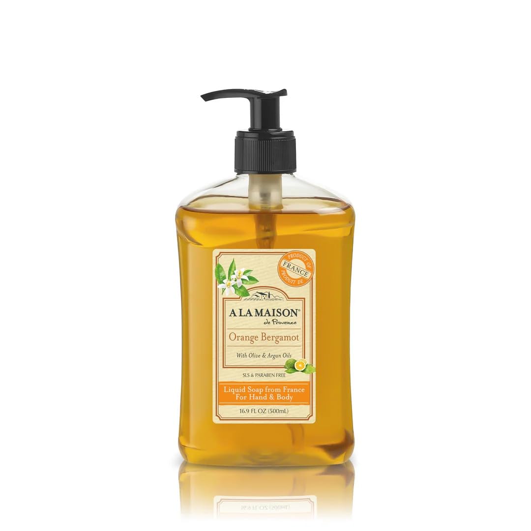 A LA MAISON Orange Bergamot Natural Hand Wash Made with Essential Oils - Biodegradable, Plant-Based, Vegan, Cruelty-Free 16.9 Fl Oz (Pack of 1)