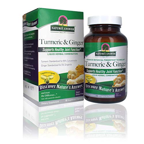 Nature's Answer Turmeric and Ginger Capsules 90 Count | Joint Support | Gluten-Free | Vegan | Single Count
