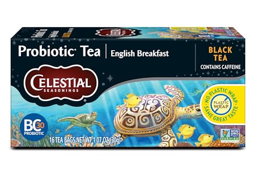 Celestial Seasonings Probiotic English Breakfast Black Tea 16 Count