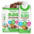 Orgain Organic Kids Protein Nutritional Shake, Chocolate - 8g of Protein, 22 Vitamins & Minerals, Fruits & Vegetables, Gluten Free, Soy Free, Non-GMO, 8.25 Fl Oz (Pack of 4)