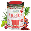 MacroLife Naturals Miracle Reds Superfood Powder 19 Blended Fruit & Berry Polyphenols Enzymes Probiotics & Antioxidants Supplement - Raw Non-GMO & Vegan Whole Food Vitamins - 30 Servings