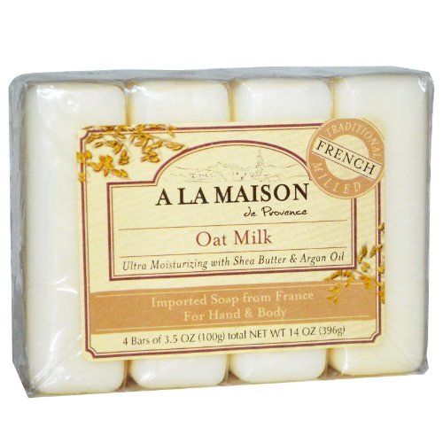 A La Maison Unscented Oat Milk Soap, 4 pack