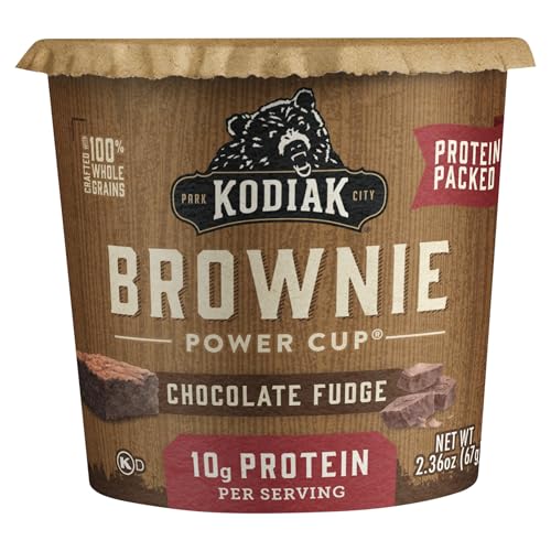 Kodiak Cakes Protein- Packed BROWNIE IN A CUP 100% Whole Grains Chocolate Fudge (1-CUP) (NET WT 2.36 OZ)