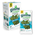 Gimme Seaweed Grab & Go Organic Premium Roasted Seaweed Snacks, Sea Salt, 5 Count Trayless, Keto, Vegan, Gluten-Free, Great Source of Omega3s and Iodine, Healthy On-The-Go Snack for Kids and Adults