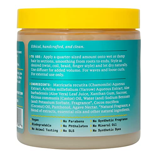 Alaffia Beautiful Curls Curl Enhance Defining Gel, Wavy to Curly Hair Products, Hair Gel to Coil, Twist and Braid, Natural with Shea Butter, Coconut Oil, Castor Oil & Aloe, 8 Fl Oz